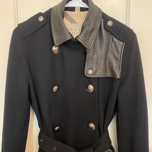 Burberry (Authentic) Black Women Coat, Size 6, Excellent Condition!